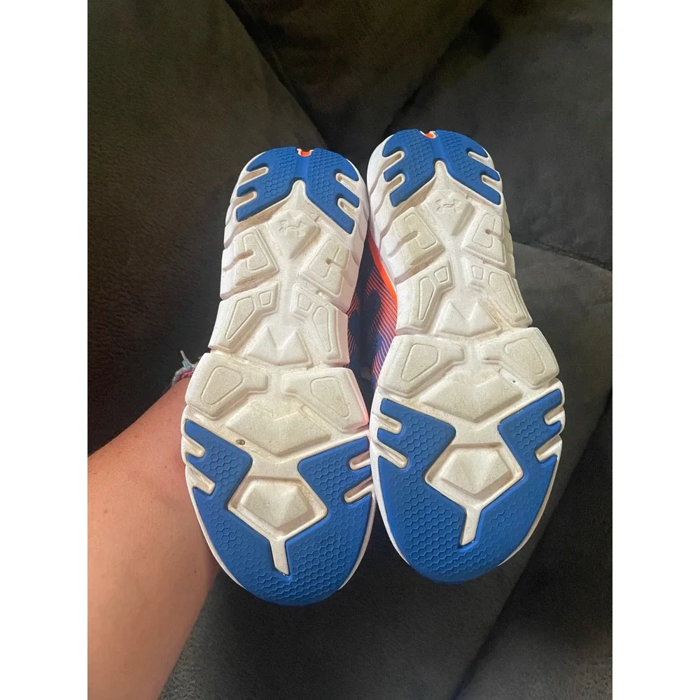 Under Armour Thrill 3 Blue Orange Kids Running Shoes 3019923-600 Size 3Y